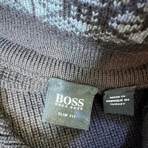 Hugo Boss Lancelot Sweater L Brown Slim Fit Shawl Collar Virgin Wool - Picture 4 of 11
